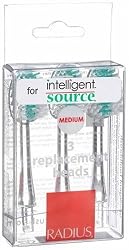 Radius Replacement Heads For Intelligent And Source Toothbrushes, Medium Bristles, Adult, 3-Count  (Pack of 4)