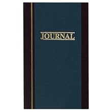 Wilson Jones S300 Line Hardbound Shaw Account Book, Two Column Journal, 33 Lines/Page, Blue with Brown Trim, WS300-3JA