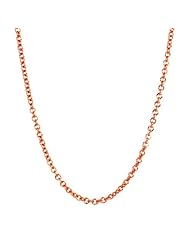 14k Italian Rose Gold Rolo 2mm Chain Necklace, 16"