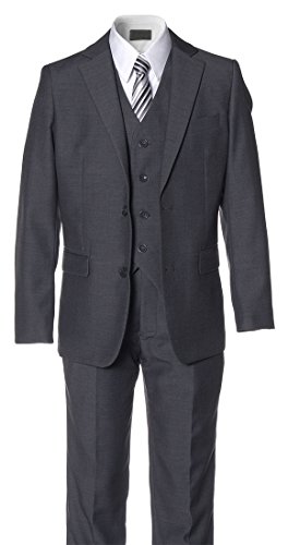Boys Slim Fit Dark Grey Suit in Toddlers to Boys Sizing