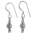 Sterling Silver Celtic Design Cross Shepherds Hook Earrings