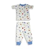 B.T. Kids - Toddler Boys Short Sleeved Cotton Pajama Set, White, Multi