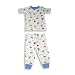 B.T. Kids - Toddler Boys Short Sleeved Cotton Pajama Set, White, Multi