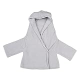 Toffee Moon Baby Girls Silver/Pebble Stripe Hooded Shawl Cardigan