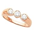 14K Rose Gold Diamond Three-Stone Ring - 0.33 Ct.
