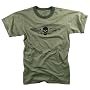 OLIVE DRAB VINTAGE SLUB T-SHIRT W/BLACK SKULL & WING