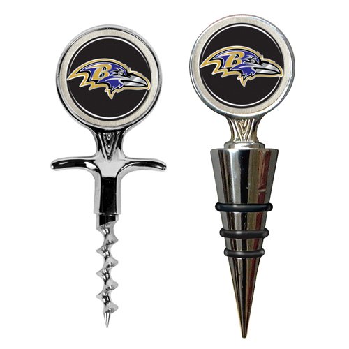 Baltimore Ravens Cork Screw and Wine Bottle Topper Set