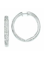 3.7 Carat 14K White Gold Diamond Hinged Hoop Earrings