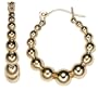 14k Yellow Gold Ball Hoop Earrings