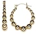 14k Yellow Gold Ball Hoop Earrings