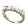 Platinum Five Stone Diamond Band