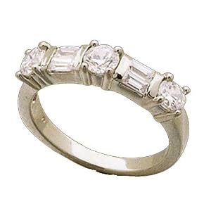 Platinum Five Stone Diamond Band