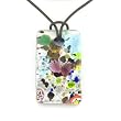 Rectangle Silver Foil Pendant - Camilla Multi-color Style1