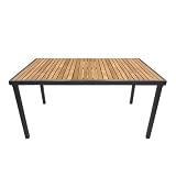 Gartentisch Aluminium/Teak 150x90cm Hellanthrazit