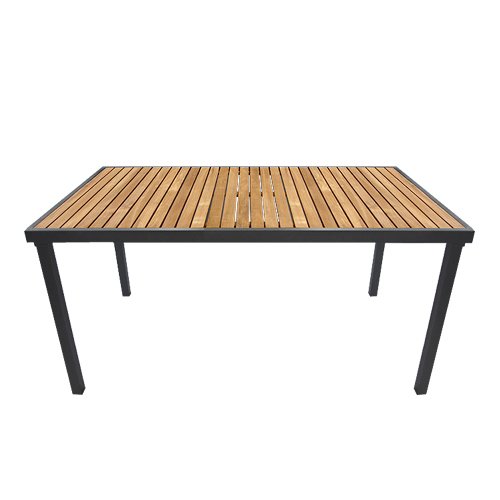 Gartentisch Aluminium/Teak 150x90cm Hellanthrazit