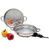 Precise Heat 12-Inch Round Surgical Stainless Steel Electric Skillet