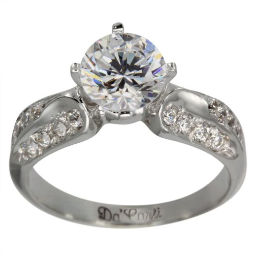 Contemporary Diamond Engagement Ring w/ GIA F SI1 .60Ct Center
