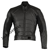 RAGE LEATHER CE ARMOR MOTRCYCLE JACKET BLACK