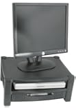 Kantek Two-Level Stand, Removable Drawer, 17 x 13  x 3 to 7, Black (MS480)