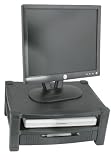 Kantek Two-Level Stand, Removable Drawer, 17 x 13 1/4 x 3 to 6 1/2 Inches, Black (MS480)