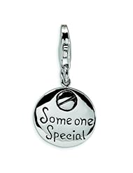 Sterling Silver Someone Special Inscribed Round with Lobster Clasp Charm