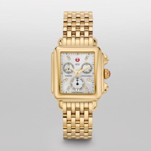 Michele Woman's MWW06P000016 Deco Day Diamond Dial Gold Bracelet Watch Michele Woman's MWW06P000016 Deco Day Diamond Dial Gold Bracelet Watch
