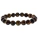 Gem Stone King 10mm Simulated Rose Quartz, Simulated Amethyst and Simulated Tiger's Eye Stretchy Bracelet Set