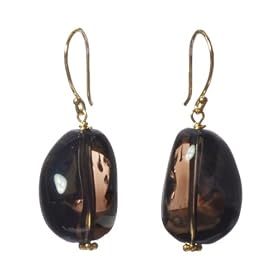 14k Yellow Gold 14x16mm Smoky Quartz Earrings by Amazon.com Collection