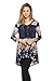 Frumos Womens 3/4 Sleeve Tie Dye V Neck Long Tunic Top