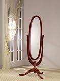 Cheval Mirror In Cherry Finish By Coaster Furniture