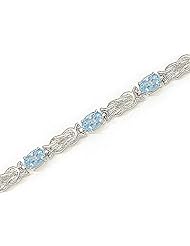 14kt Yellow Gold Oval Aquamarine Bracelet.