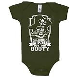 Pirate Out For Booty Baby One-Piece, Olive, 6-12 Months
