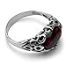 Sterling Silver Red Dark Amber Oval Design Ring