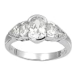 Sterling Silver w/ CZ Ring - 3mm Band Width - 10mm Face Height - Size: 5-11 - Clear CZ