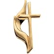 14K Yellow Gold Methodist Cross Pin