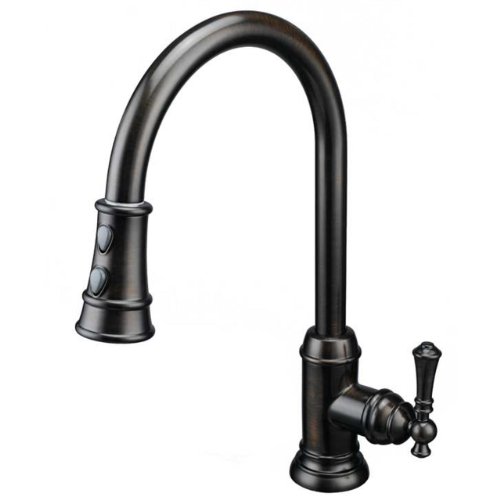 Artisan AF410AB Premium Collection Single Handle Kitchen Faucet with Pull Out Spray Antique
