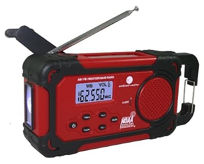 Ambient Weather Wr-333 Emergency Solar Hand Crank Weather Alert Radio Flashlight Smart Phone Charger from Ambient Weather