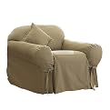 Sure Fit Cotton Duck Armchair Slipcover - Linen