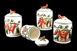 CHILI PEPPER 4PC CANISTER SET, RED HOT CHILI PEPPER