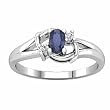 14K White Gold Iolite and Diamond Ring