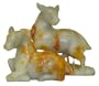 Prosperity and longevity - two deer - hand carved soapstone