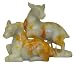 Prosperity and longevity - two deer - hand carved soapstone