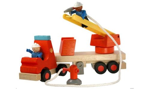 Childrens Toyshop  Toys : Woody Click 0404 - Fire Engine and Ladder