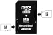 Dual MicroSD MicroSDHC to MS PRO DUO Adapter. Converts Two MicroSD or MicroSDHC Cards To MS PRO DUO