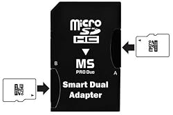Dual MicroSD MicroSDHC to MS PRO DUO Adapter. Converts Two MicroSD or MicroSDHC Cards To MS PRO DUO