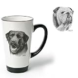 Porcelain Funnel Cup with Bulldog (Black and white, 6 inch)