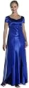 Plus Size Stylish Long Slit Front Short Sleeve Satin & Chiffon Prom / Evening Dress