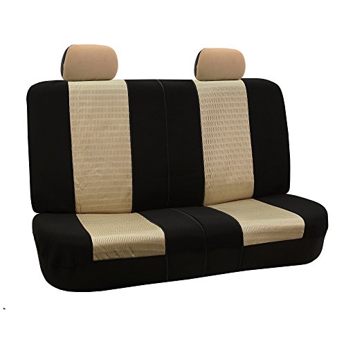 FH GROUP FH-FB060R012 Trendy Elegance Bench Seat Covers Split Bench, Beige / Black color