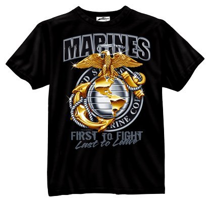 Marines Color Globe  Anchor T-shirt from Black InkB000EN6GW4