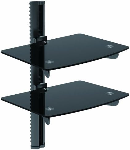 Bentley Mounts Adjustable Wall Mount Two Glass Shelf